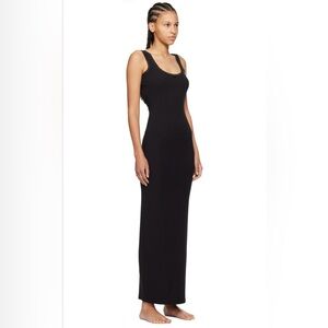 SKIMS Black Soft Lounge Lace Scoop Neck Maxi Dress size m NWOT onyx